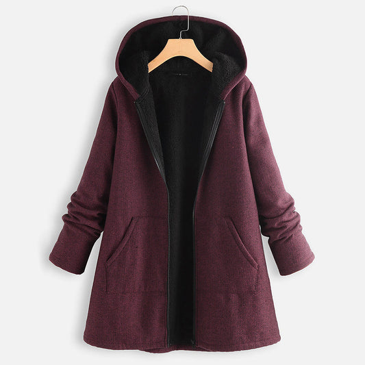 Casual Cotton Velvet Plus Sizes Hoodies Coats-Outerwear-Free Shipping at meselling99