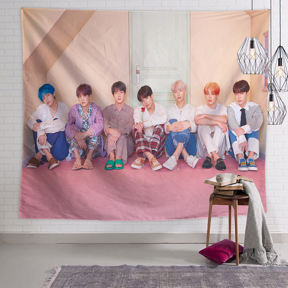 BTS Bullet Proof Youth League Tapestry-bts(7)-75x100cm-Free Shipping at meselling99