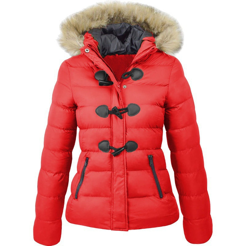 Casual Cotton Women Short Overcoats for Women-Coats & Jackets-Red-S-Free Shipping at meselling99