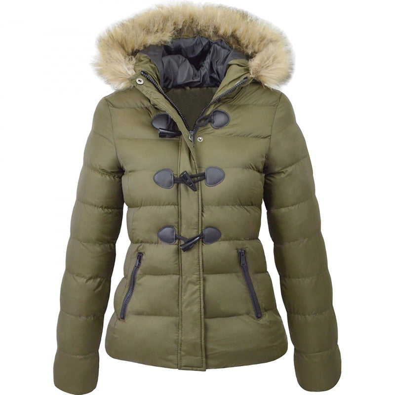 Casual Cotton Women Short Overcoats for Women-Coats & Jackets-Army Green-S-Free Shipping at meselling99