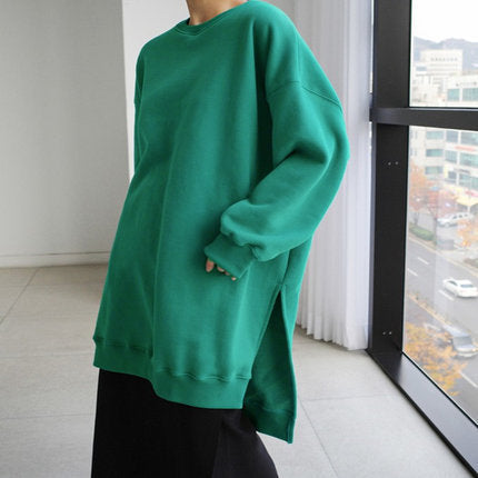 Women Round Neck Split Loose Plus Sizes Hoodies-Women Sweaters-Free Shipping at meselling99