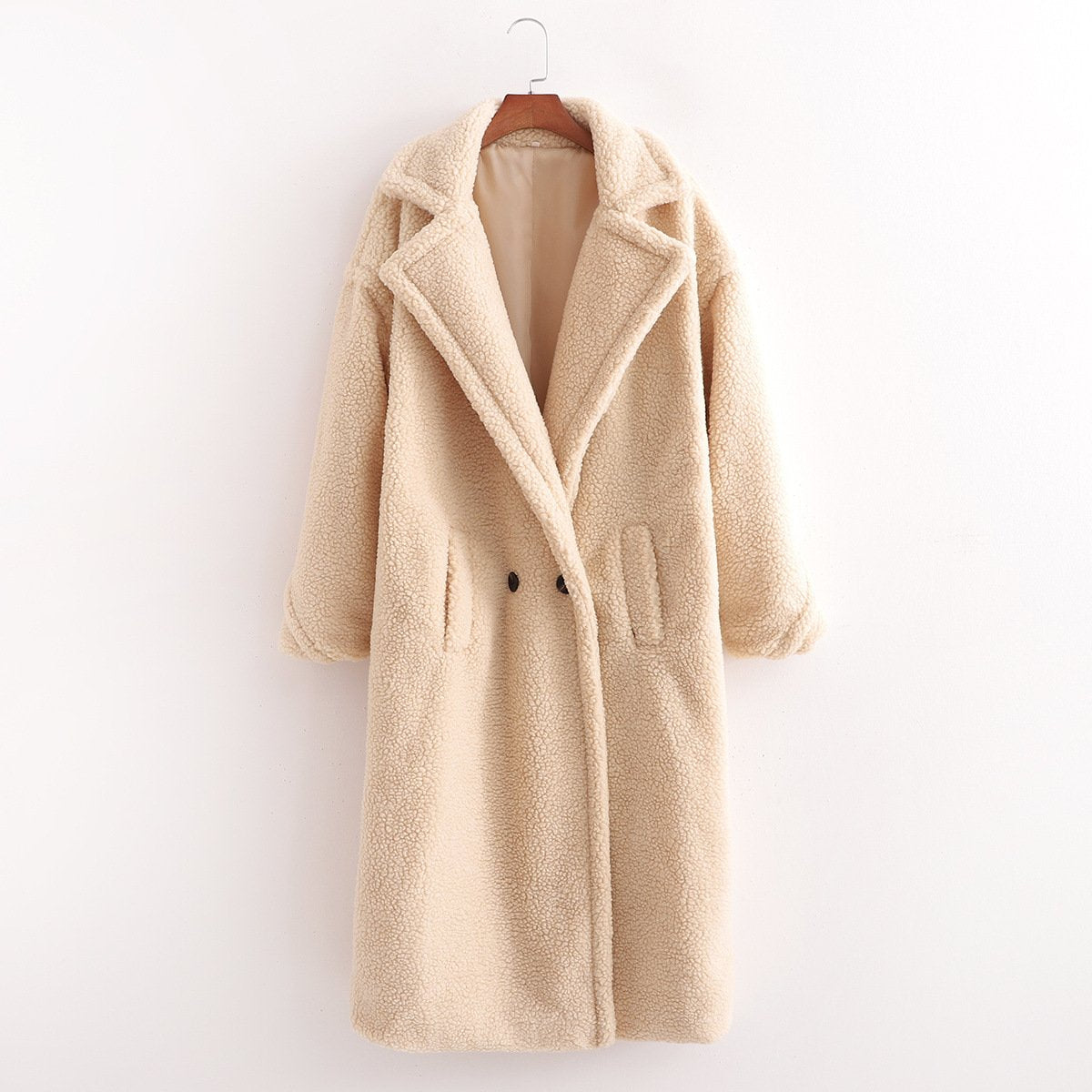 Winter Warm Fashion Long Overcoat for Women-Outerwear-Apricot-S-Free Shipping at meselling99
