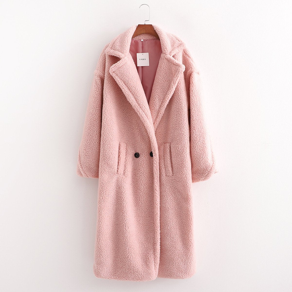 Winter Warm Fashion Long Overcoat for Women-Outerwear-Pink-S-Free Shipping at meselling99