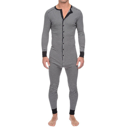 Casual Long Sleeves Jumpsuits Home Wear for Men-Sleepwear & Loungewear-Free Shipping at meselling99