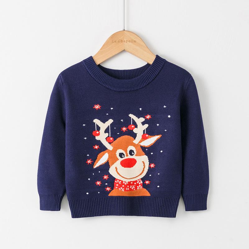 Merry Christmas Knitted Kids Sweaters-Shirts & Tops-SZ3122-Navy Blue-100cm-Free Shipping at meselling99