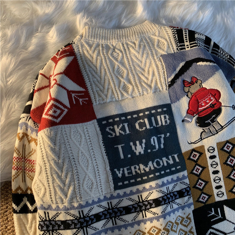 Winter Christmas Bear Casual Knitting Sweaters-Shirts & Tops-Free Shipping at meselling99