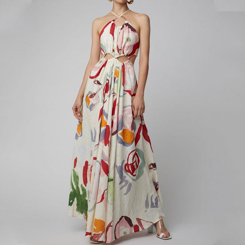Summer Floral Long Beach Dresses-Maxi Dresses-Free Shipping at meselling99