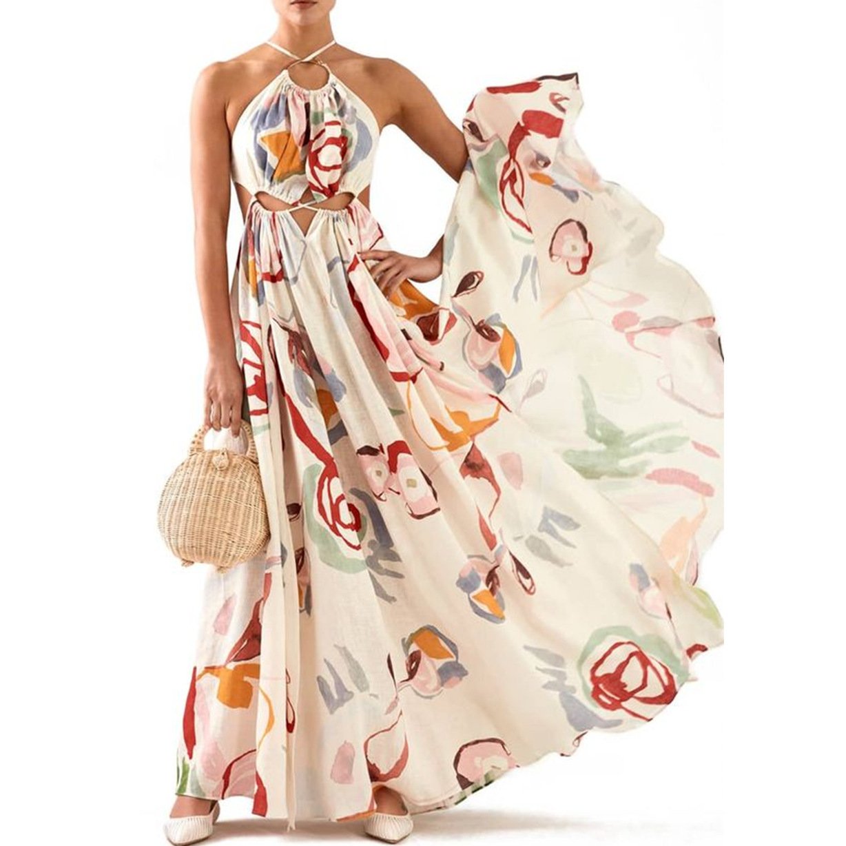 Summer Floral Long Beach Dresses-Maxi Dresses-The same as picture-S-Free Shipping at meselling99