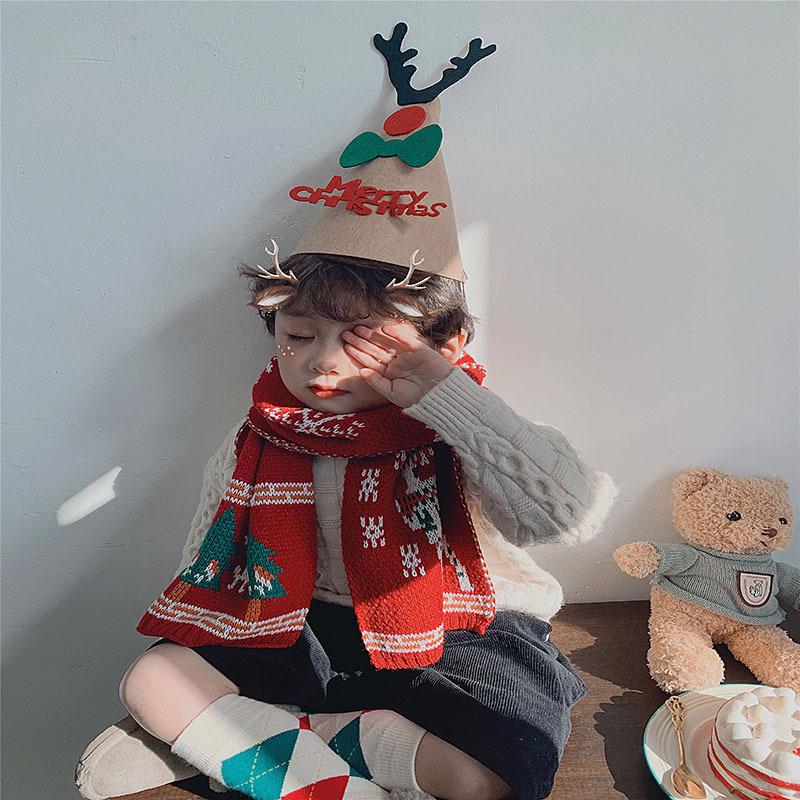 Merry Christmas Parent and Kids Knitted Warm Scarves-Scarves & Shawls-Free Shipping at meselling99