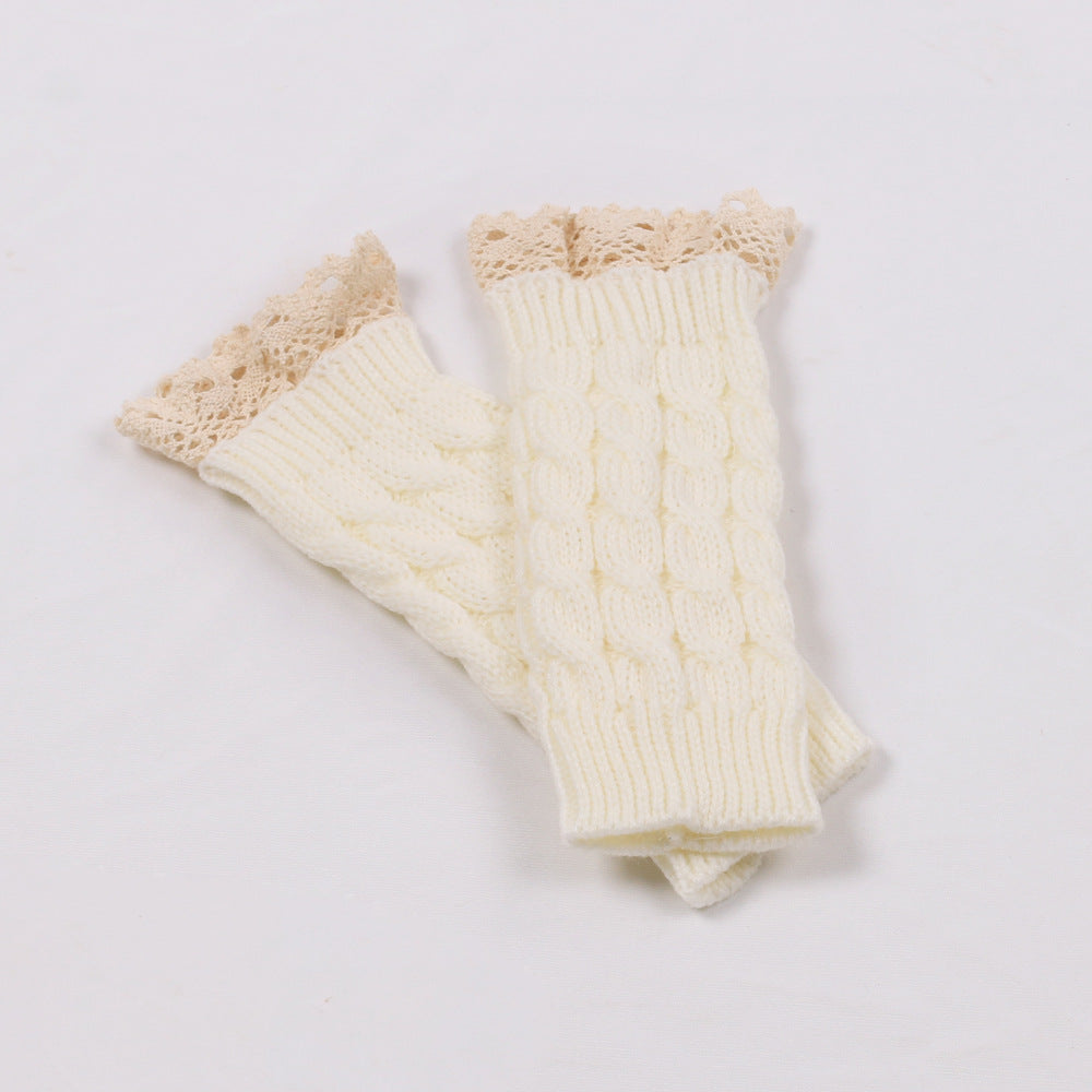 2pairs/Set Lovely Fingerless Knitted Gloves for Girl-Gloves & Mittens-White-One Size-Free Shipping at meselling99