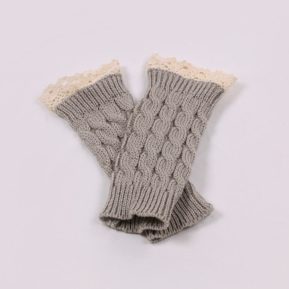 2pairs/Set Lovely Fingerless Knitted Gloves for Girl-Gloves & Mittens-Light Gray-One Size-Free Shipping at meselling99