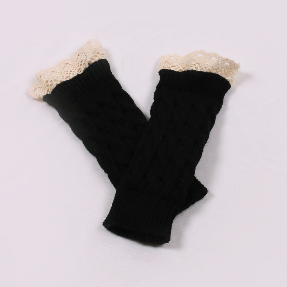 2pairs/Set Lovely Fingerless Knitted Gloves for Girl-Gloves & Mittens-Black-One Size-Free Shipping at meselling99