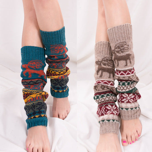 2pairs/Set Deer Designs Knitted Socks for Women-socks-Free Shipping at meselling99