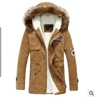 Winter Cotton Hoodies Coats for Men-Coats & Jackets-Khaki-S-Free Shipping at meselling99