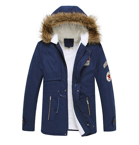 Winter Cotton Hoodies Coats for Men-Coats & Jackets-Dark Blue-S-Free Shipping at meselling99