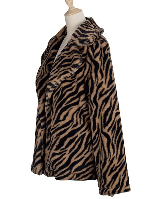 Meselling99 Original Leopard Warm Notched Collar Outerwear Coat-Outwears-Free Shipping at meselling99
