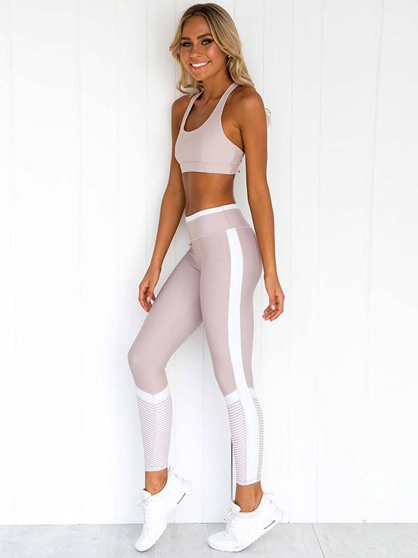 Meselling99 Fitness Racerback Gym Bra And Leggings-Yoga&Gym Suits-S-Free Shipping at meselling99