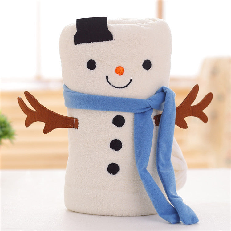 Cute Merry Christmas Double Fleece Blankets-Blankets-Snowman-80*100CM-Free Shipping at meselling99