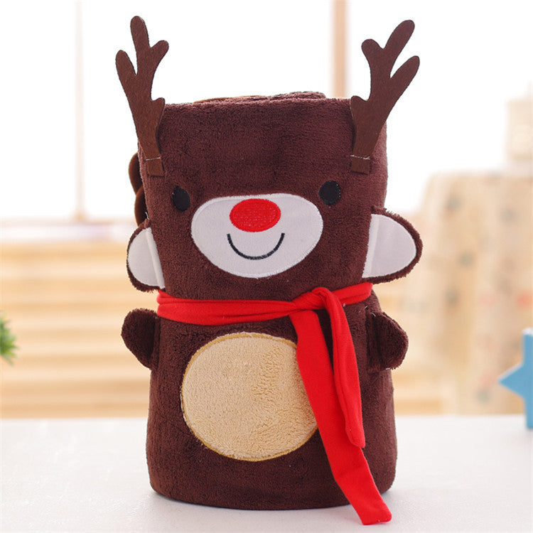 Cute Merry Christmas Double Fleece Blankets-Blankets-Deer-80*100CM-Free Shipping at meselling99