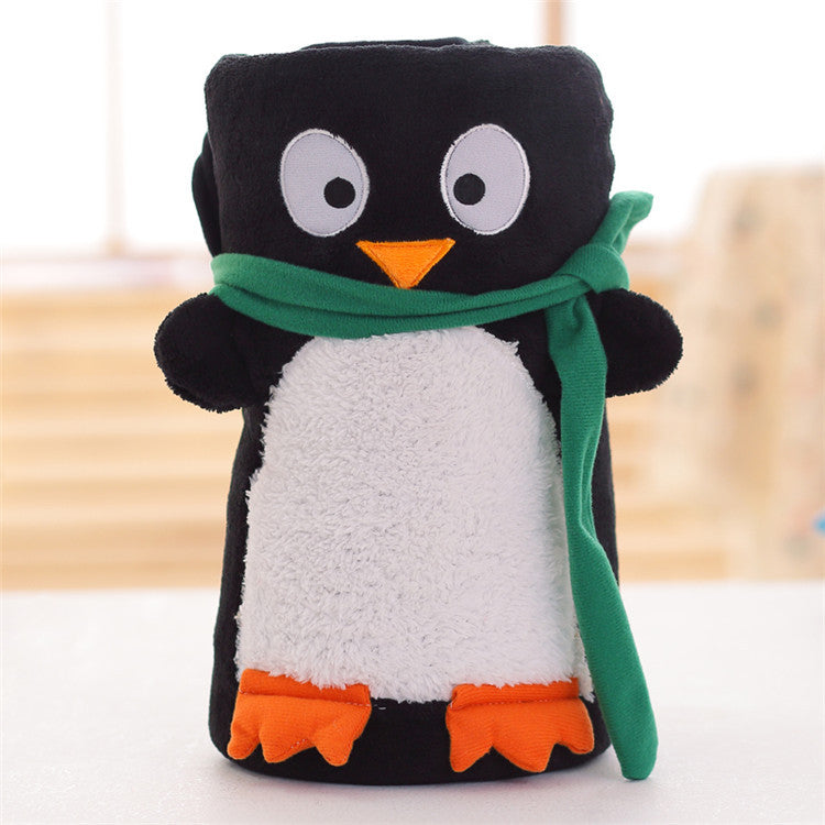Cute Merry Christmas Double Fleece Blankets-Blankets-Penguin-80*100CM-Free Shipping at meselling99