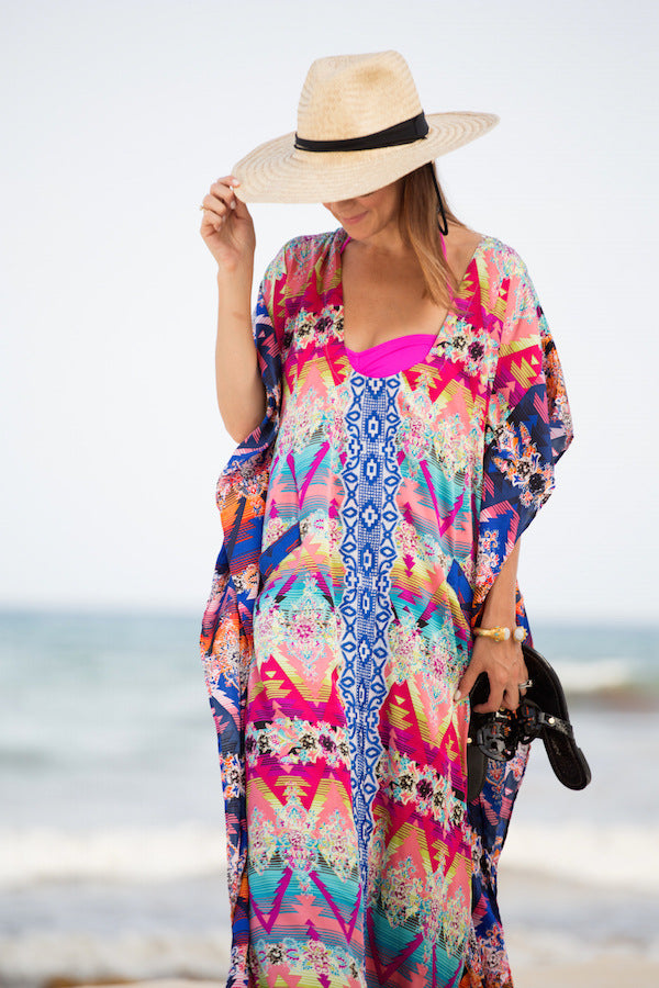 Summer Chiffon Floral Print Beach Bikini Cover Ups-Swimwear-The same as picture-One Size-Free Shipping at meselling99