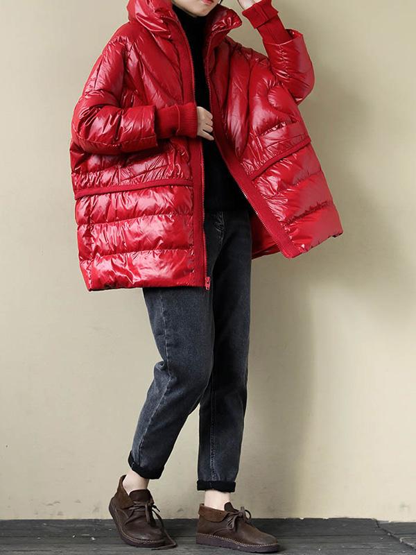 Threaded Sleeves Mid-Length Duck Down Jacket-Outwears-Free Shipping at meselling99