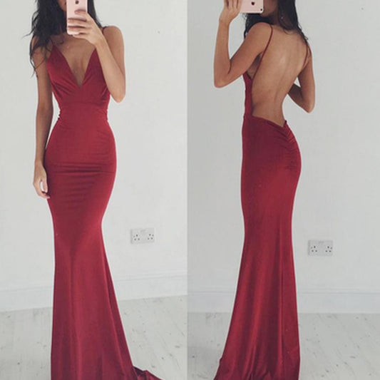 Sexy Sleevess Backless Long Evning Party Dresses-Sexy Dresses-Free Shipping at meselling99