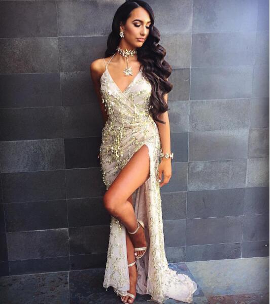 Sexy Backless Sequin Long Evening Dresses-Dresses-Gold-S-Free Shipping at meselling99
