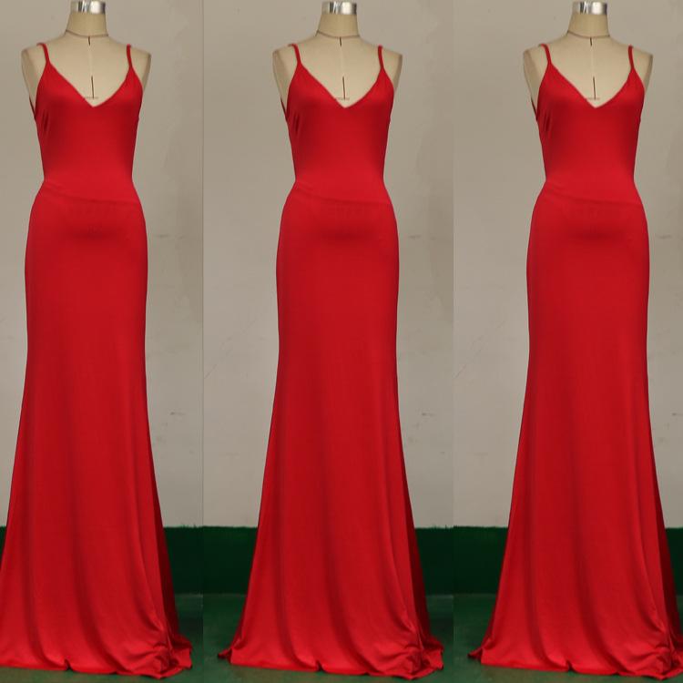 Sexy Sleevess Backless Long Evning Party Dresses-Sexy Dresses-Red-S-Free Shipping at meselling99