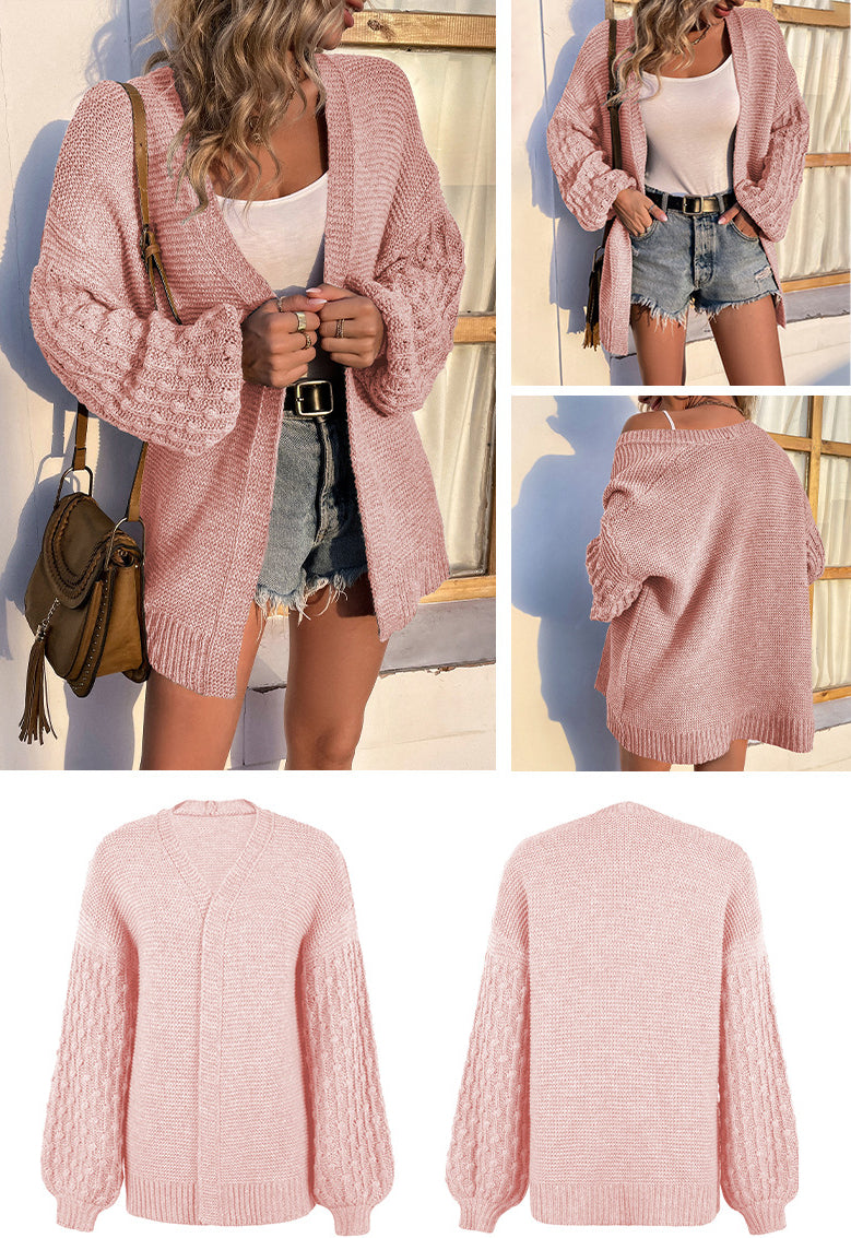 Fashion Lantern Sleeves Knitted Cardigan Coats for Women-Coats & Jackets-Free Shipping at meselling99