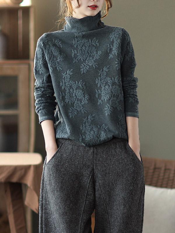 Original Solid Jacquard Knitting Sweater-Sweaters-Free Shipping at meselling99