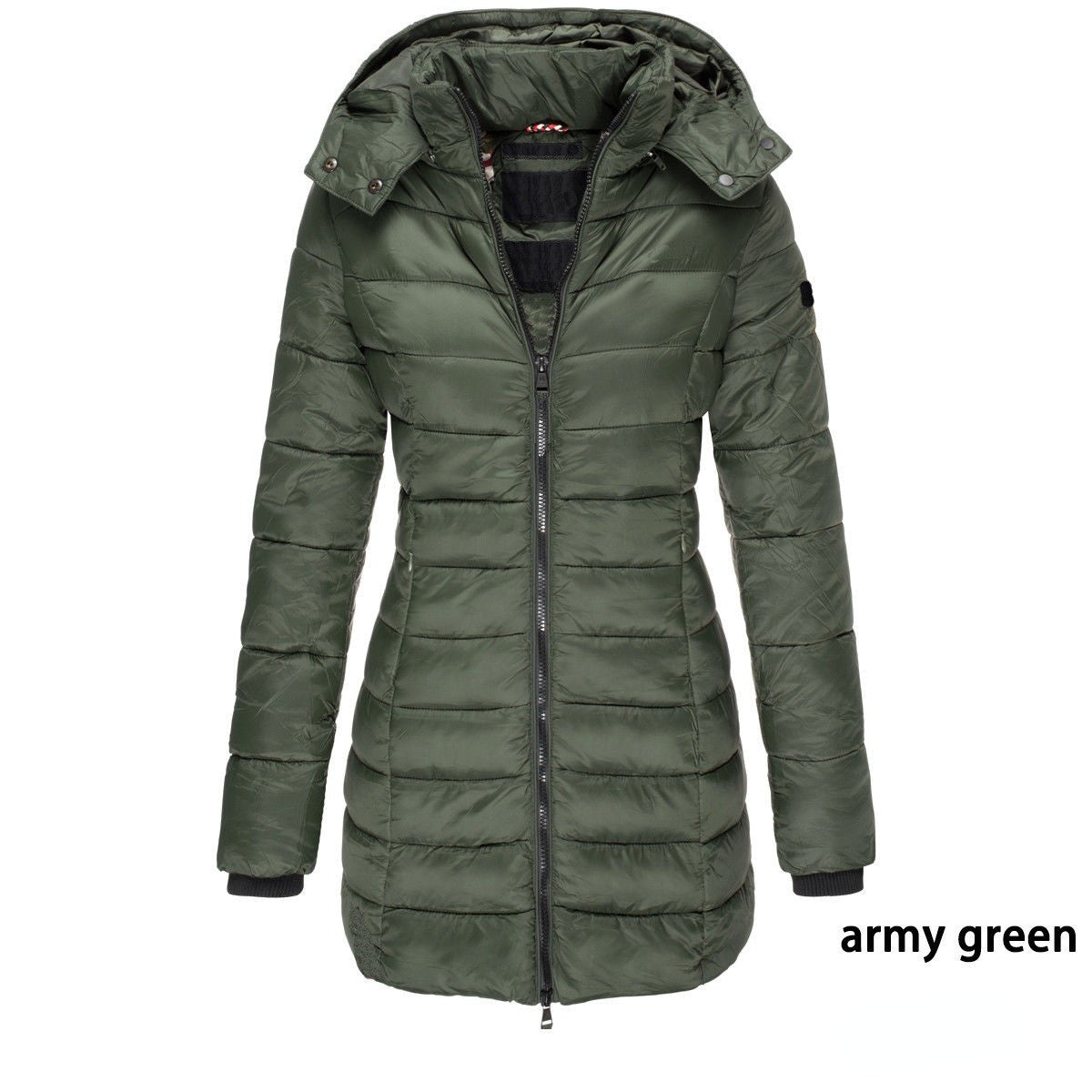 Casual Cotton Long Outerwear for Women-Overcoat-Army Green-S-Free Shipping at meselling99