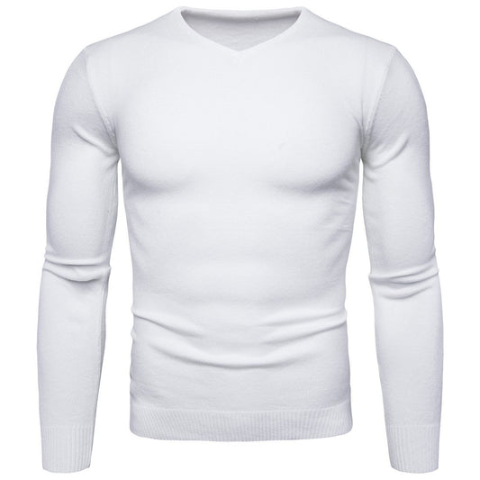 Casual Men's Pullover Sweaters-Shirts & Tops-White-M-Free Shipping at meselling99