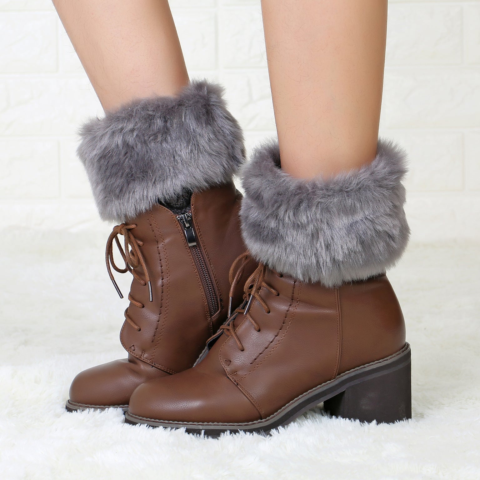2 Pairs/set Knitted Fur Boot Covers for Women-boot cover-Free Shipping at meselling99