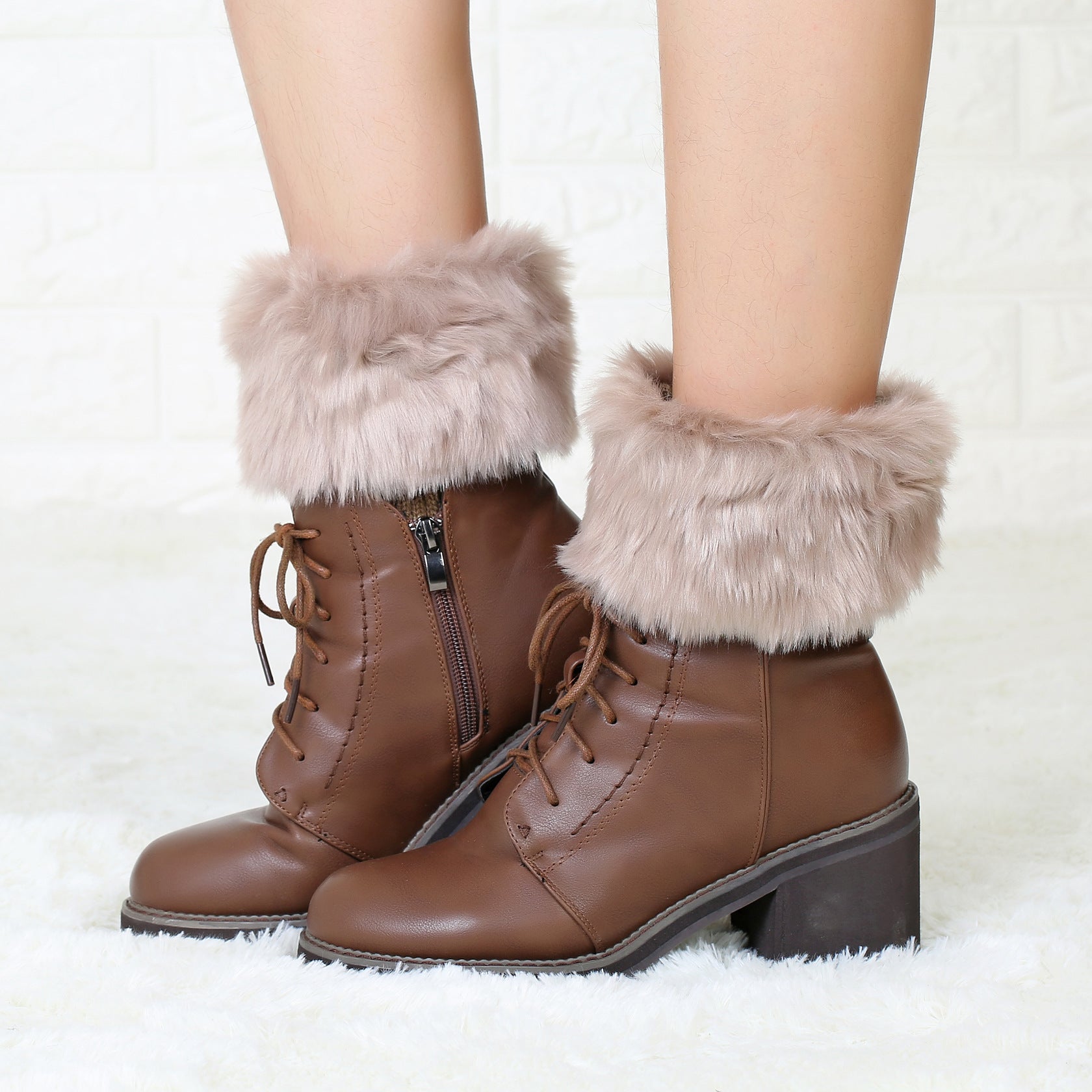 2 Pairs/set Knitted Fur Boot Covers for Women-boot cover-Free Shipping at meselling99