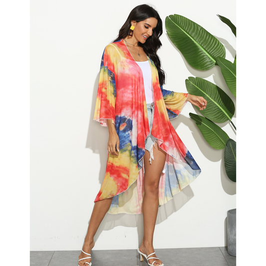 Women Summer Irregular Sun Proof Long Cover Ups-The same as picture-One Size-Free Shipping at meselling99