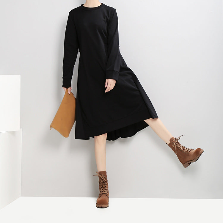 Back Designed Fall Black Dresses-Dresses-Black-One Size-Free Shipping at meselling99