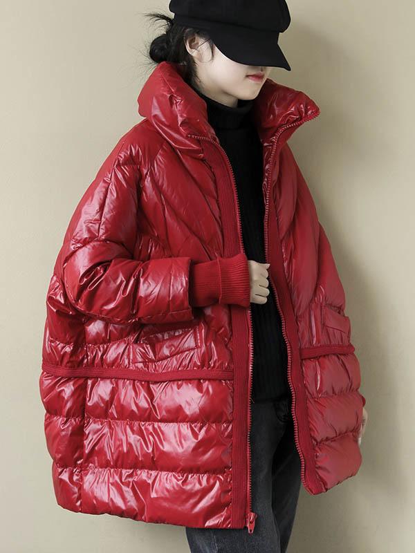 Threaded Sleeves Mid-Length Duck Down Jacket-Outwears-Free Shipping at meselling99