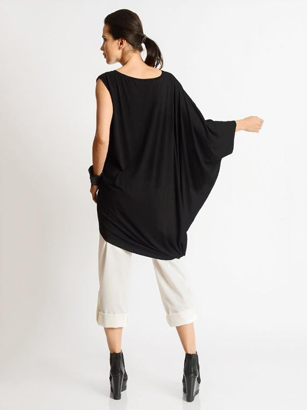 Meselling99 Asymmetric Round-Neck One-Sleeve T-Shirt-T-shirts-Free Shipping at meselling99