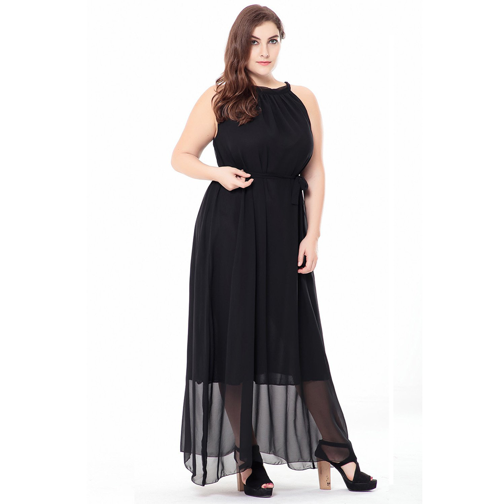 Summer Boho Plus Sizes Chiffon Dresses-Maxi Dresses-Free Shipping at meselling99