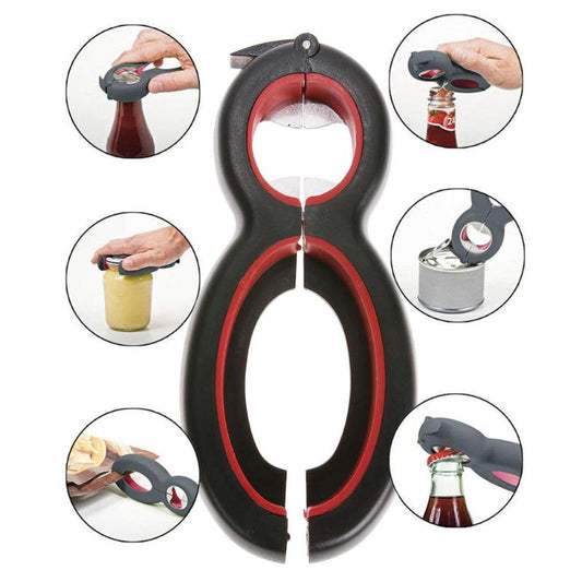 6 in 1 Multi Function Can Beer Bottle Opener All in One Jar Gripper Can Beer Lid Twist Off Jar Wine Opener Claw VIP Dropship--Free Shipping at meselling99