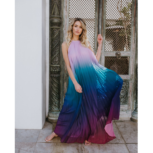 Chiffon Backless Halter Long Beach Dresses-Maxi Dresses-Purple-S-Free Shipping at meselling99