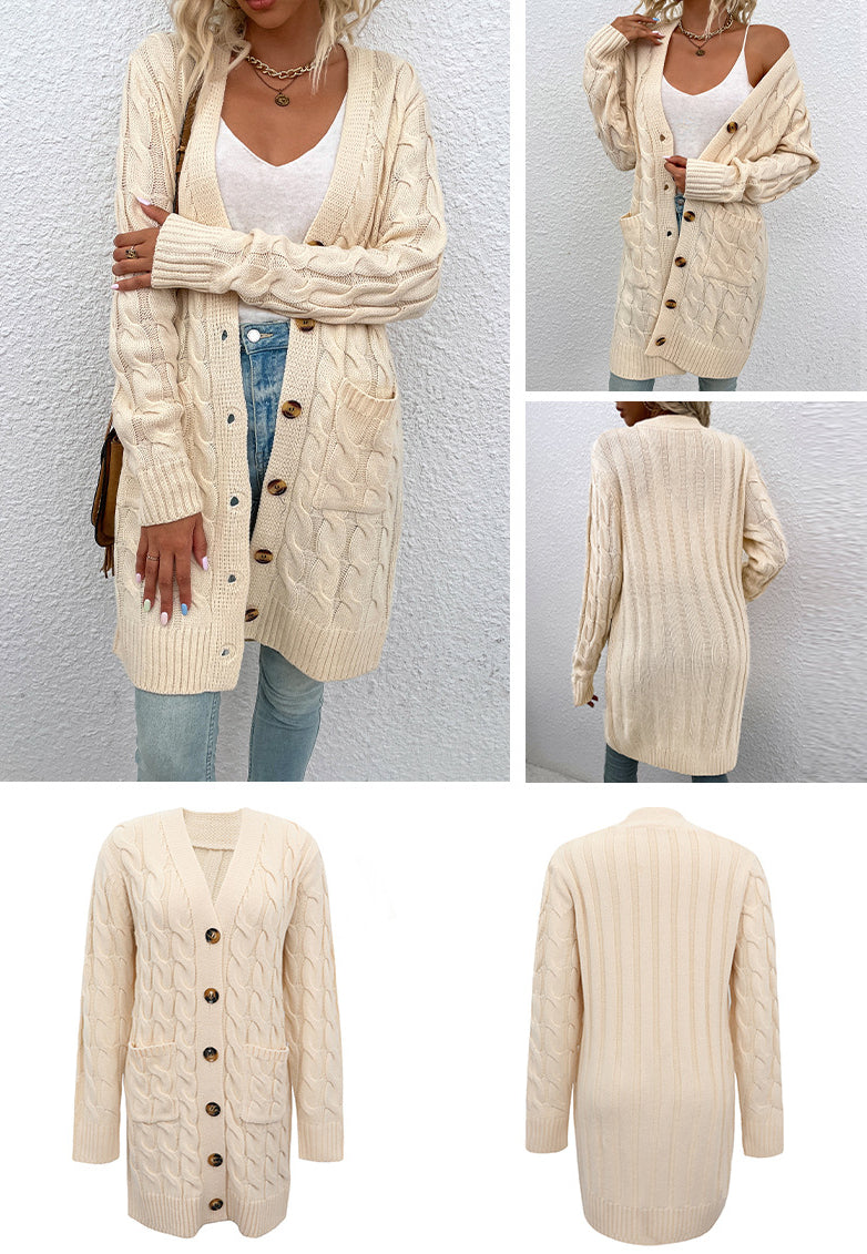 Casual Twist Design Long Cardigan Sweaters for Women-Coats & Jackets-Free Shipping at meselling99