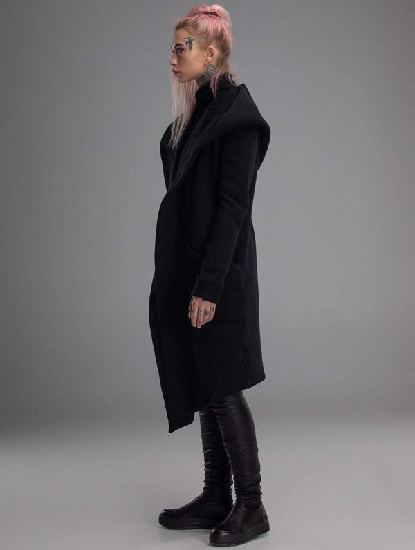 Meselling99 Thickened Black Hooded Coat-Outwears-Free Shipping at meselling99