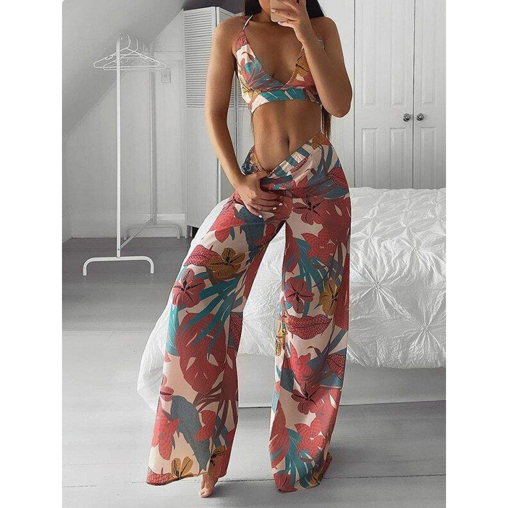Pink Summer Women Hawaii Style Strapless Two-Piece Suits--Free Shipping at meselling99