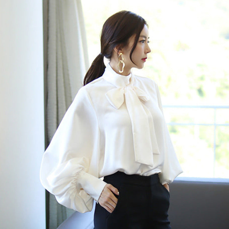 Designed Chiffon Elegant Pullover Women Blouses-Shirts & Tops-White-S-Free Shipping at meselling99
