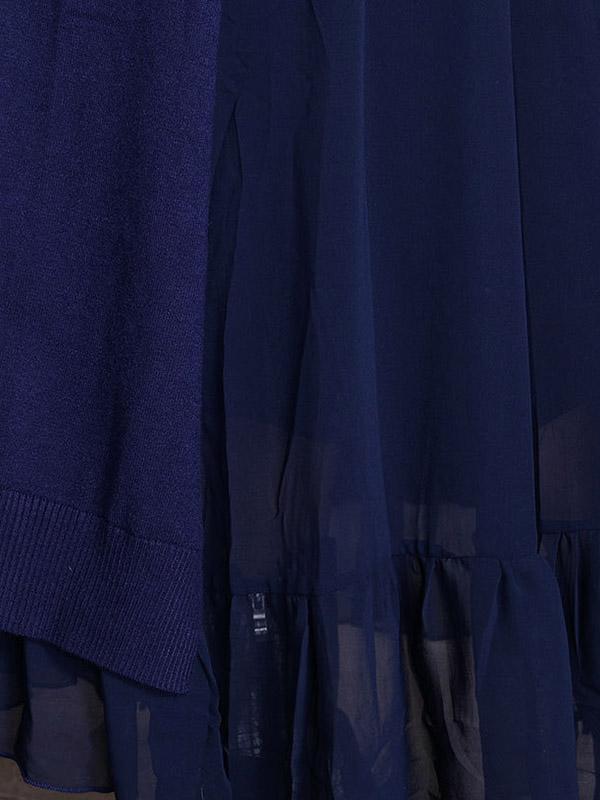 Simple Split-Joint High-Neck Falbala Dress-Maxi Dress-Free Shipping at meselling99