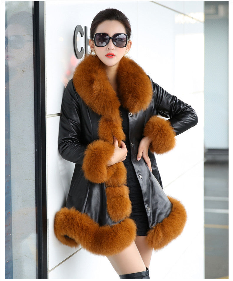 Luxury Designed Artificial Fox Fur Warm Thick for Women-Coats & Jackets-Yellow-S-Free Shipping at meselling99