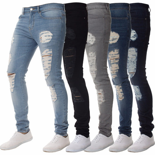Casual Broken Holes Jeans for Men-Pants-Free Shipping at meselling99