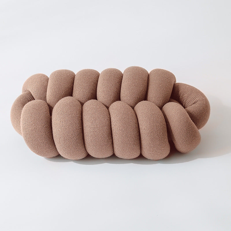 Knitting Knotted Waist Pillow Office Nap Pillow-Light Brown-45*25*15 cm-Free Shipping at meselling99